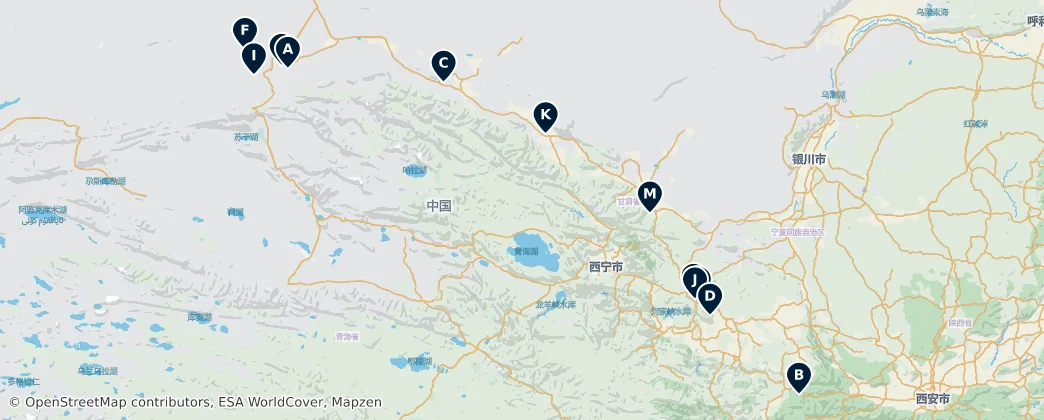 Map of Gansu