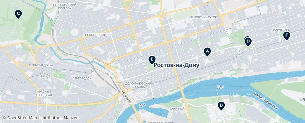 Map of Rostov aan de Don