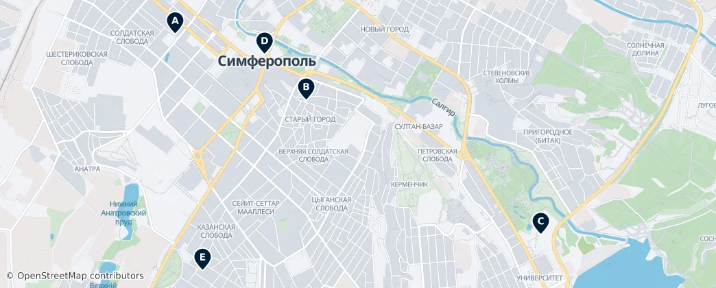 Map of Gorodskoj okrug Simferopol