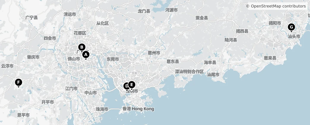 Map of Guangdong