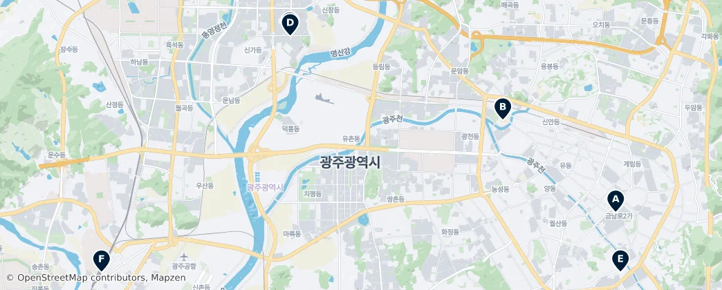 Map of Gwangju