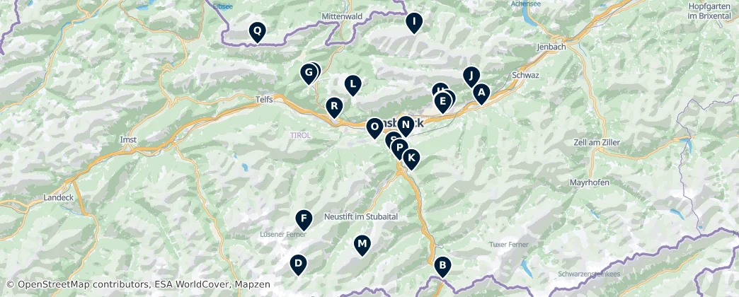 Map of Innsbruck Land