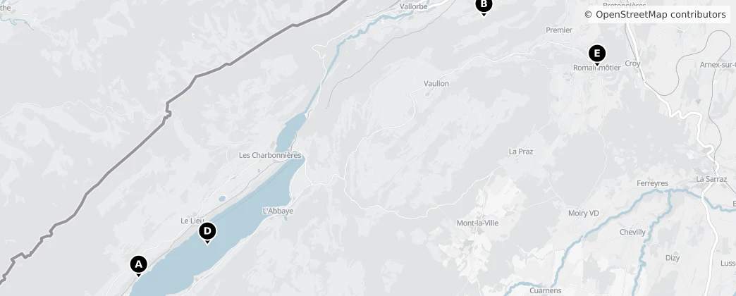 Map of Jura-Nord vaudois