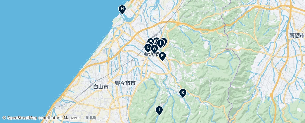 Map of Kanazawa