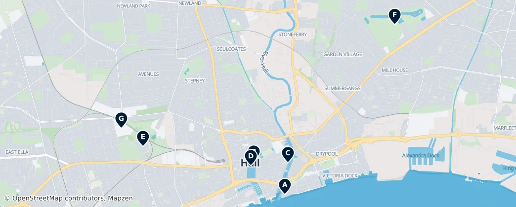 Map of Kingston upon Hull