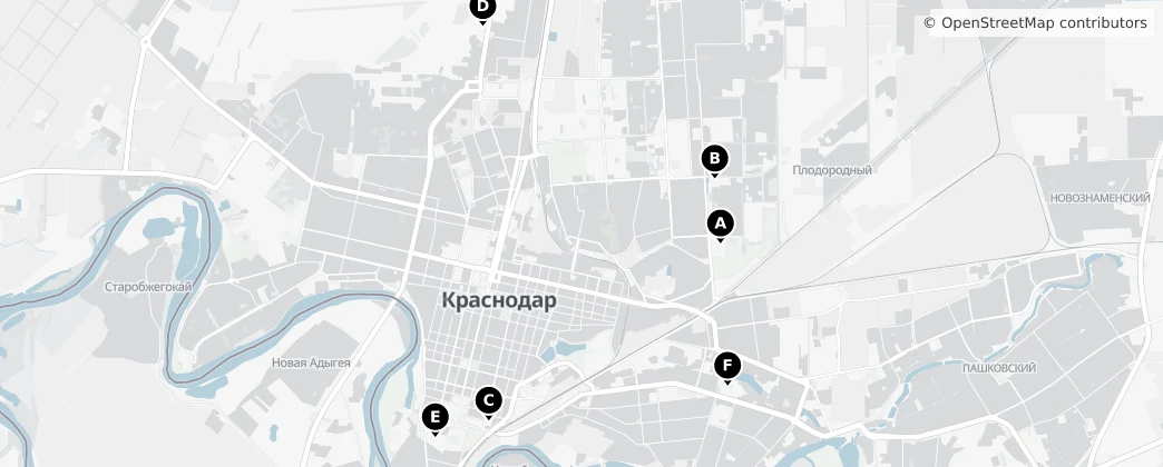 Map of Krasnodar