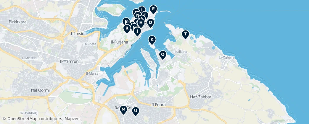 Map of Valletta