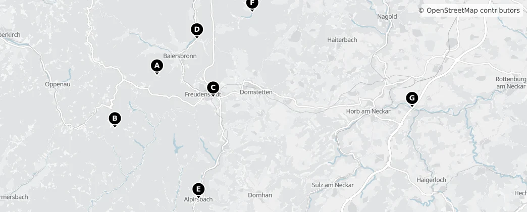 Map of Landkreis Freudenstadt