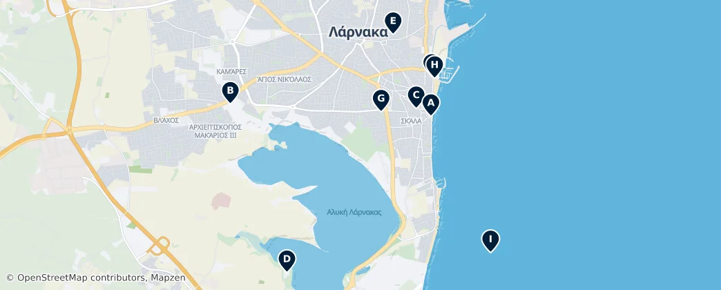Map of Larnaca