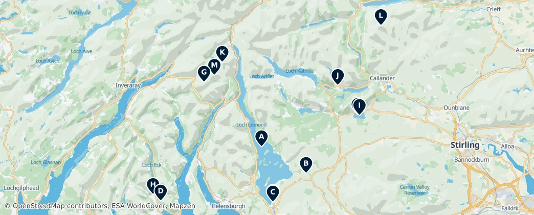Map of Nationaal park Loch Lomond en de Trossachs