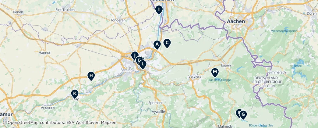 Map of Liège (Communauté française)