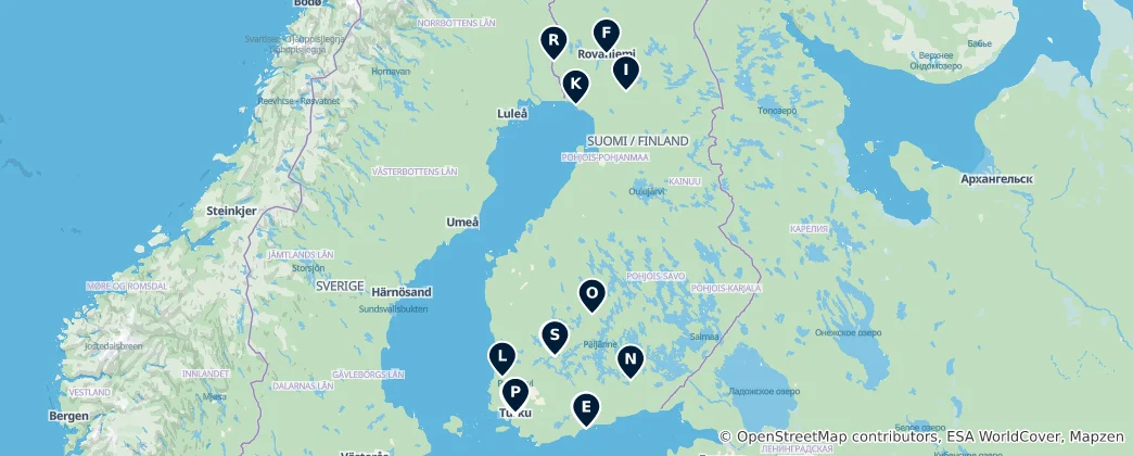 Map of Mainland Finland