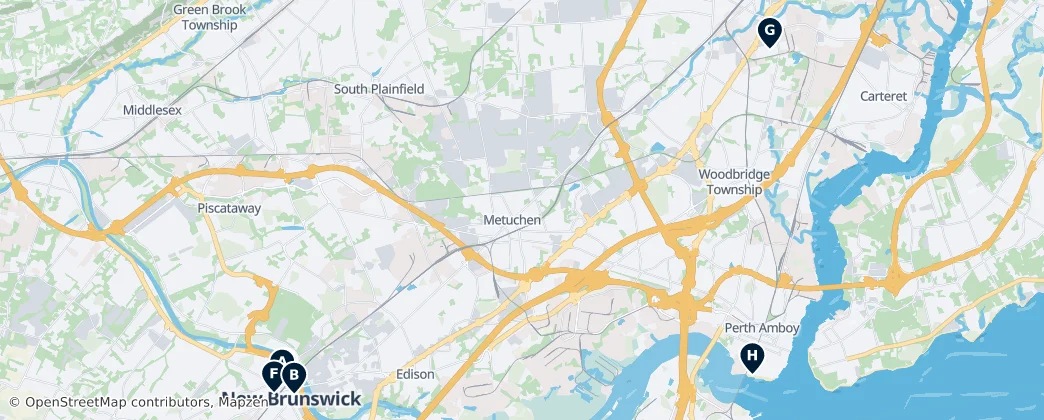 Map of Middlesex County