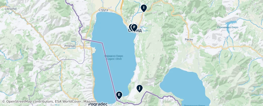 Map of Ohrid Municipality