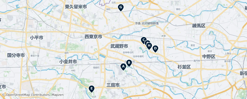 Map of Musashino
