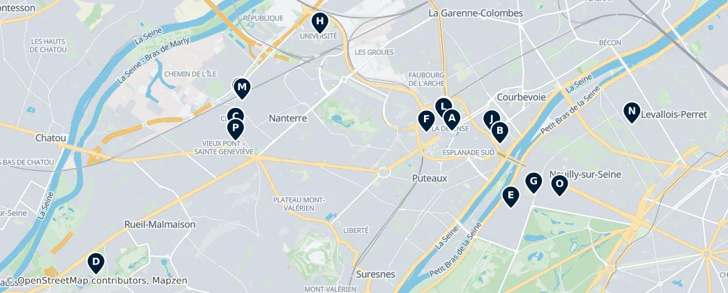 Map of Arrondissement Nanterre