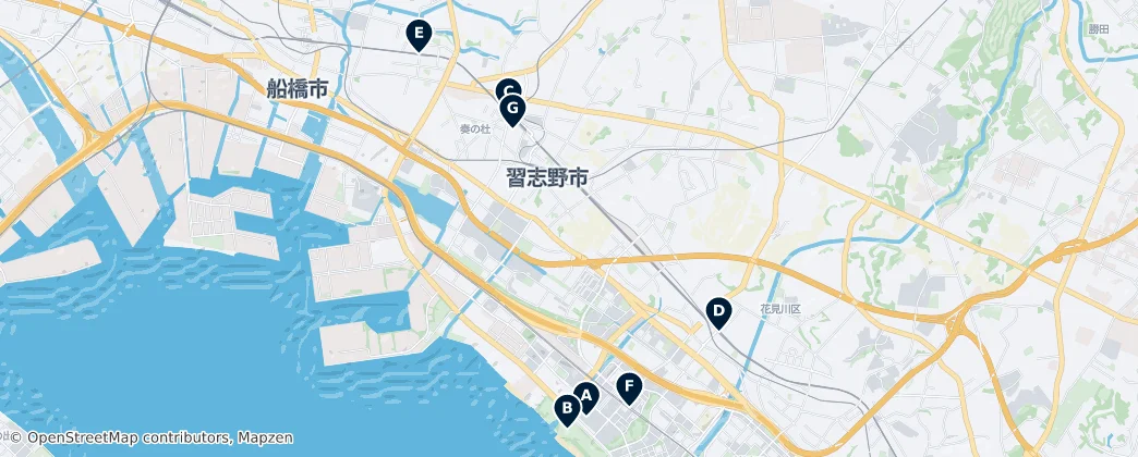 Map of Narashino