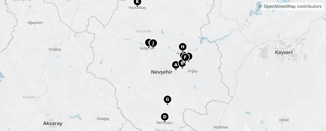 Map of Nevşehir