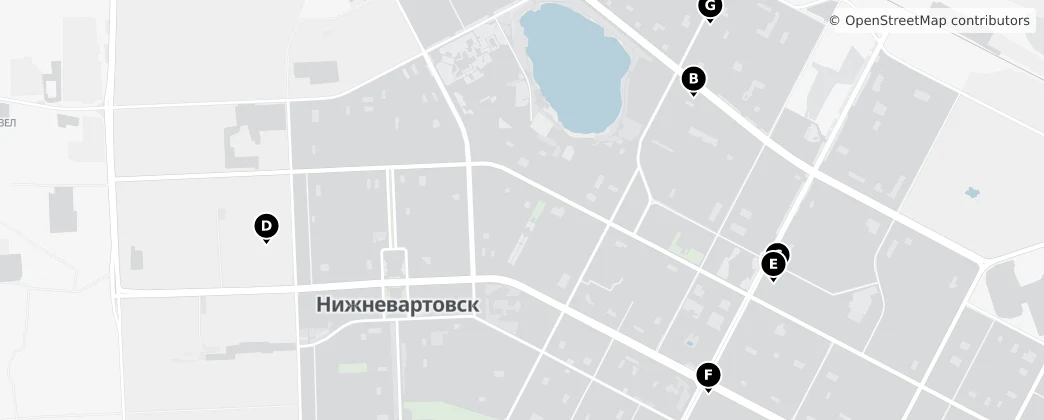 Map of Nizjnevartovsk