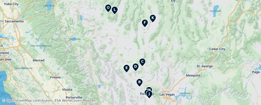 Map of Nye County
