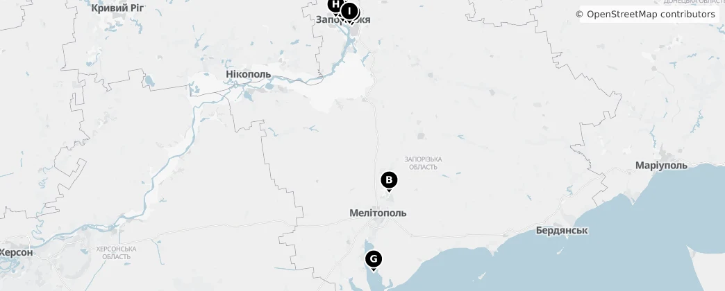 Map of Oblast Zaporizja