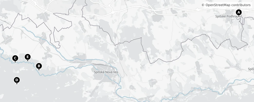 Map of Okres Spišská Nová Ves
