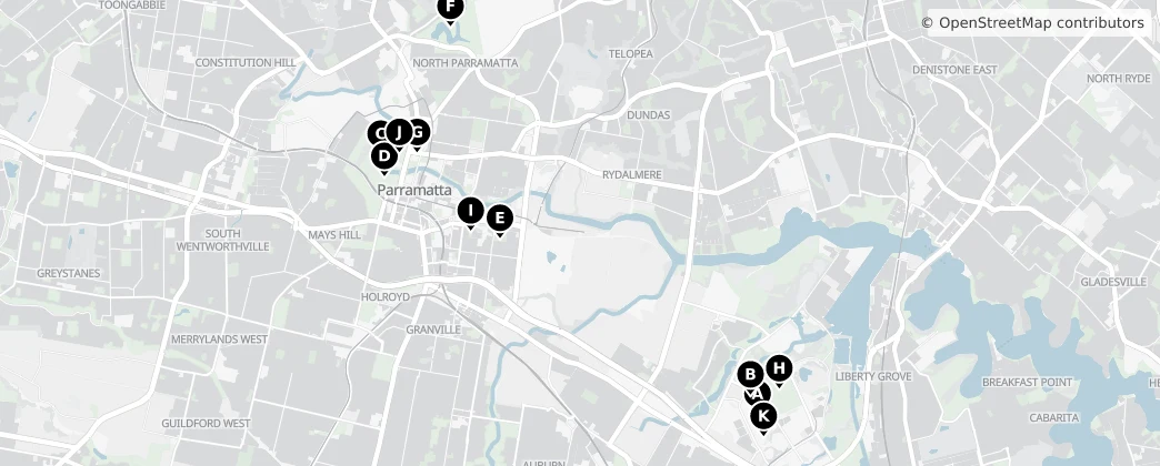 Map of Parramatta
