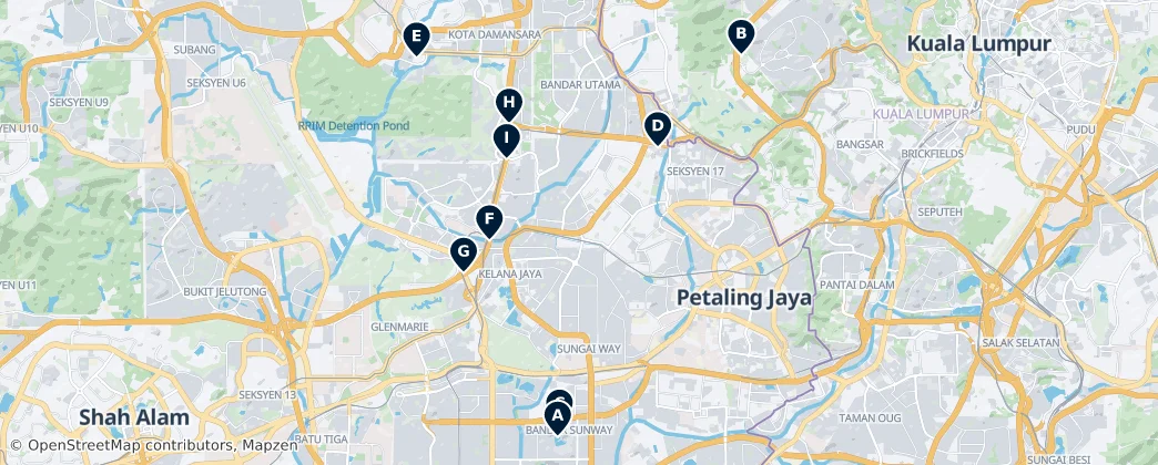 Map of Petaling Jaya