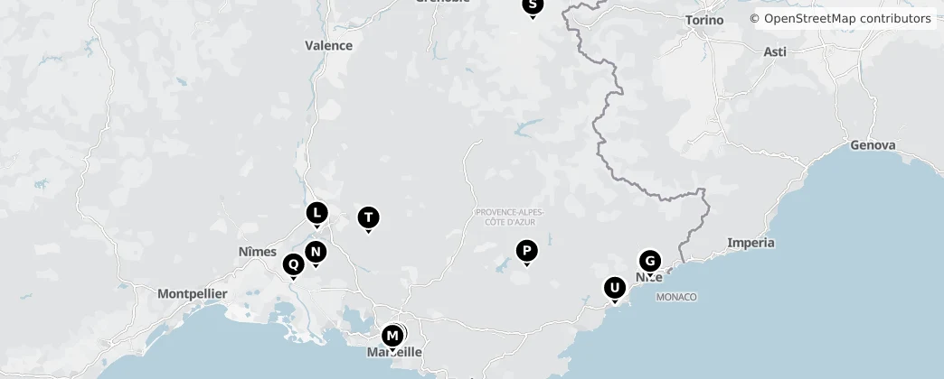 Map of Provence-Alpes-Côte d'Azur