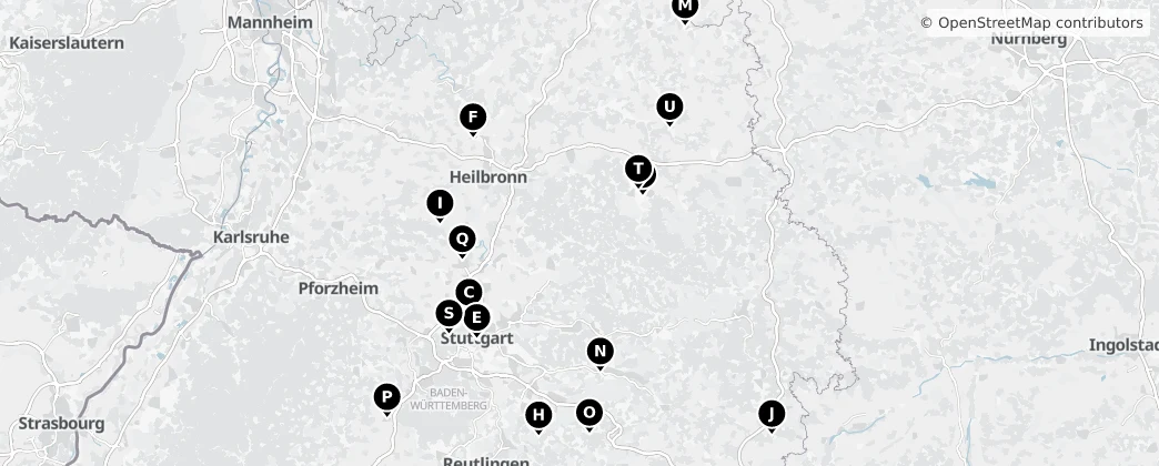 Map of Regierungsbezirk Stuttgart