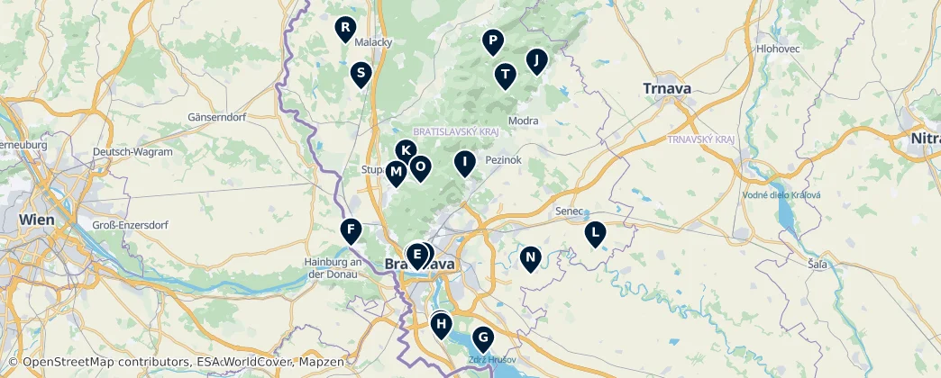 Map of Bratislava