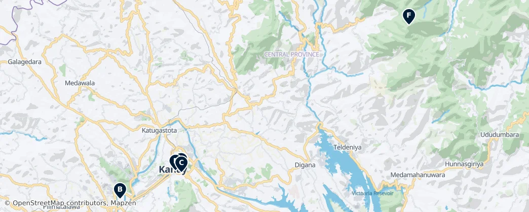 Map of Kandy District