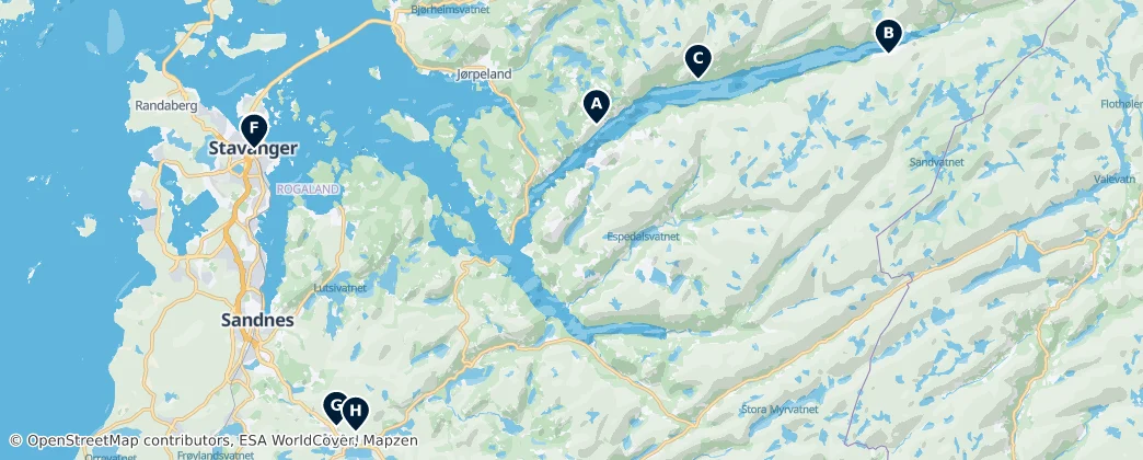 Map of Rogaland
