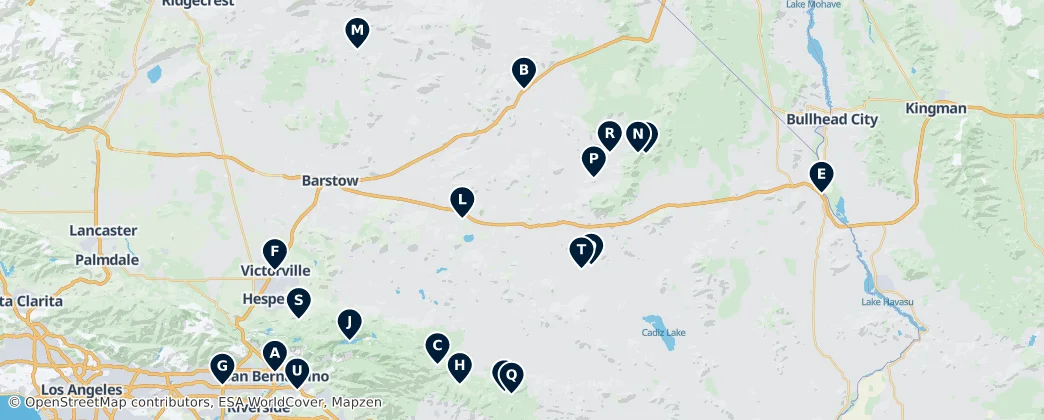 Map of San Bernardino County