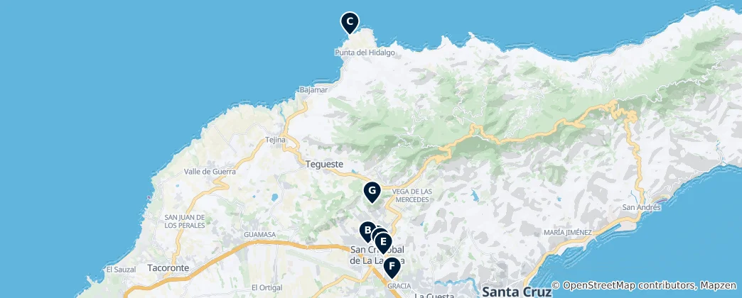 Map of San Cristóbal de La Laguna