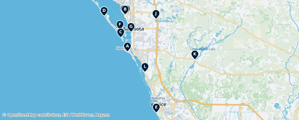 Map of Sarasota County