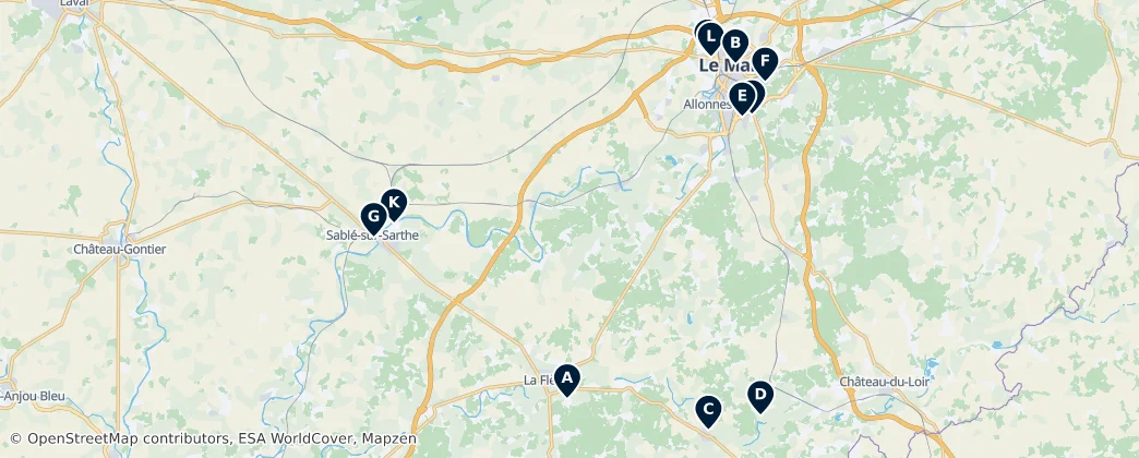Map of Sarthe