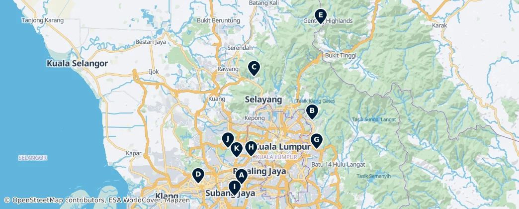 Map of Selangor