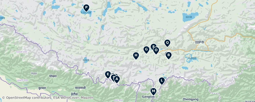 Map of Shigatse