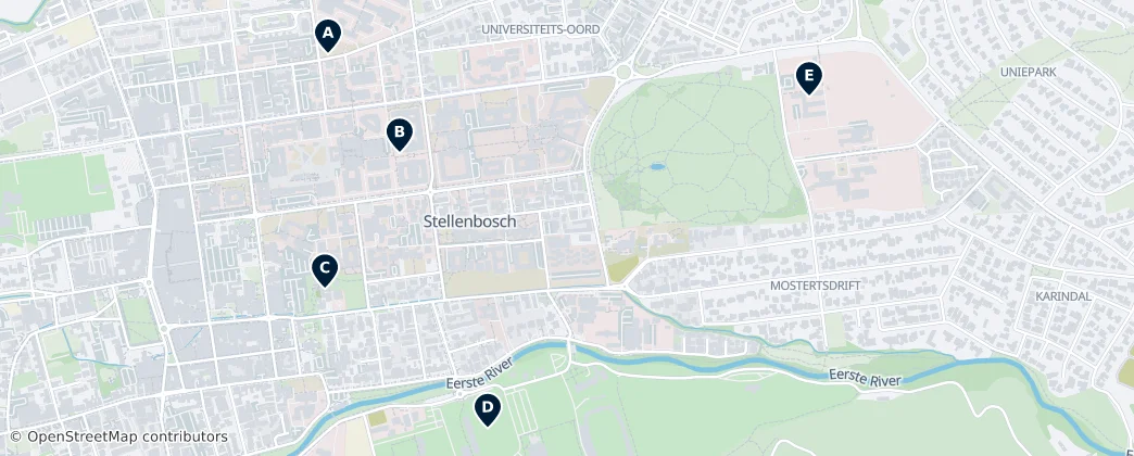 Map of Stellenbosch