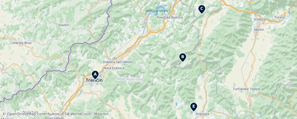 Map of Strážov Mountains
