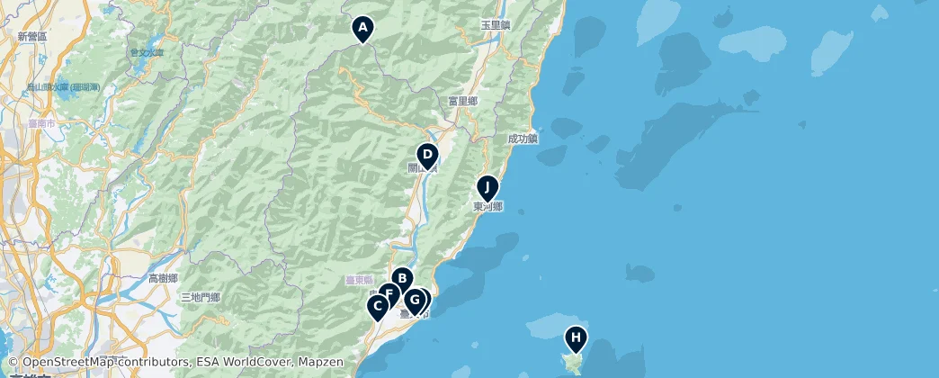 Map of Taitung