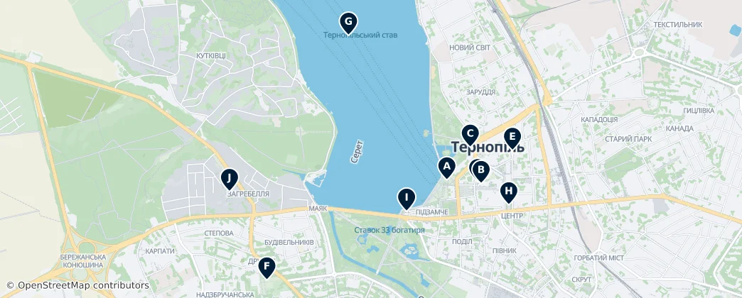 Map of Ternopil