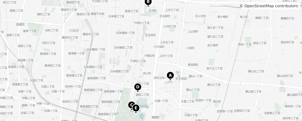 Map of Tennoji Ward
