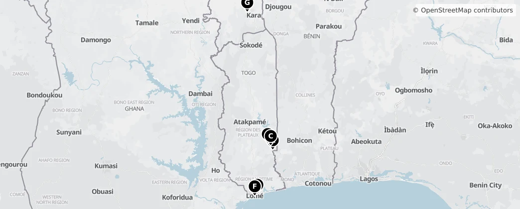 Map of Togo