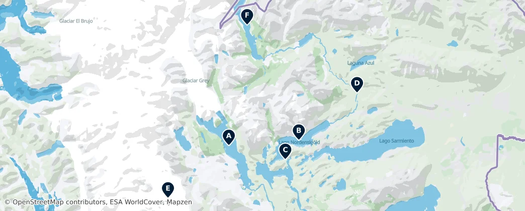 Map of Torres del Paine