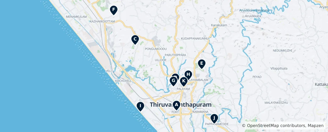 Map of Trivandrum