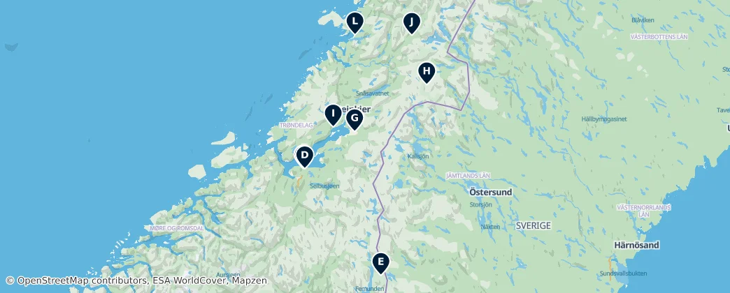 Map of Trøndelag