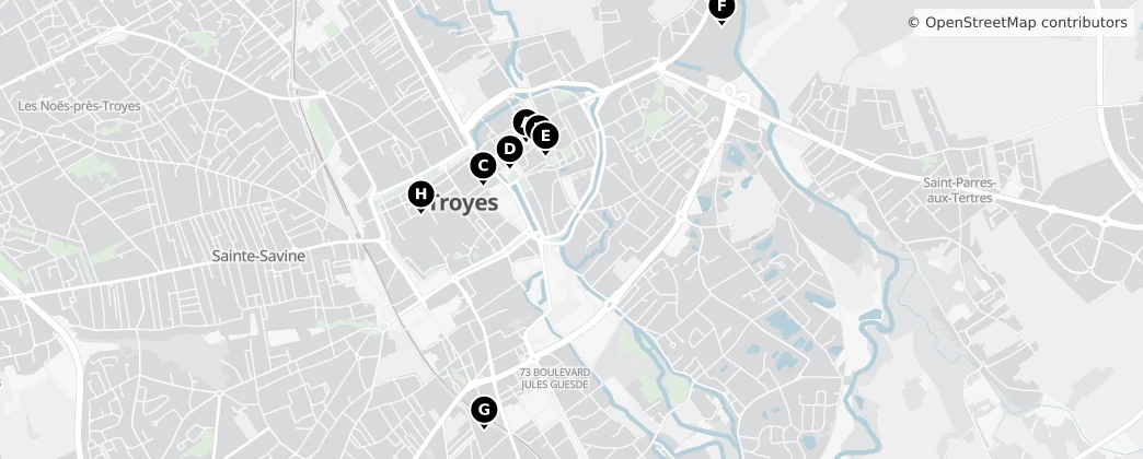 Map of Troyes