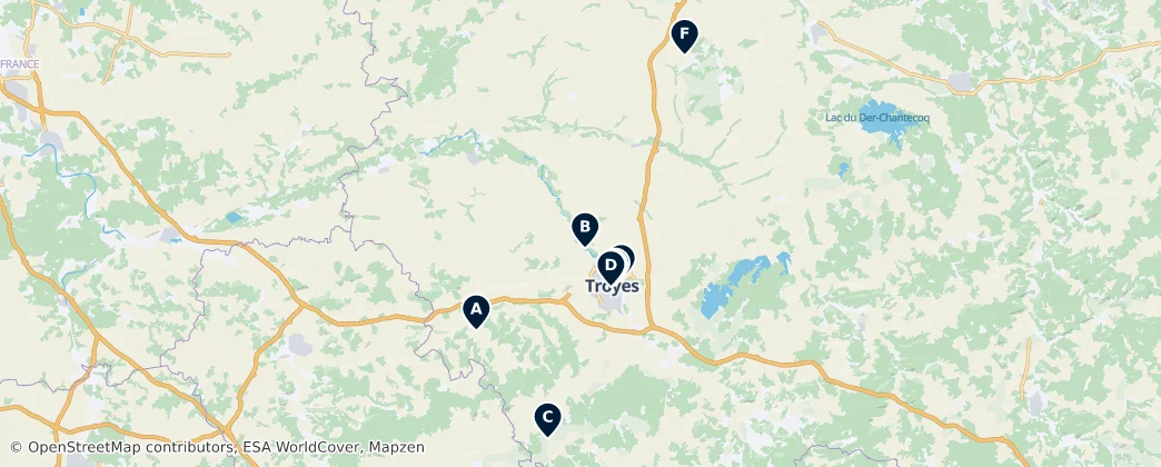 Map of Troyes